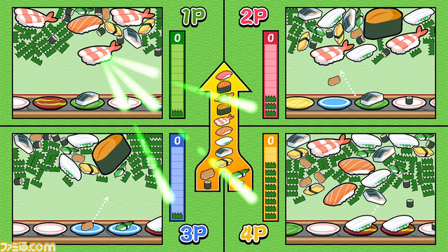 Switch『SUSHIショット』が1/18に配信、本日（1/12）予約開始。寿司を撃ち合いながら、大きな寿司を作るパズルゲーム