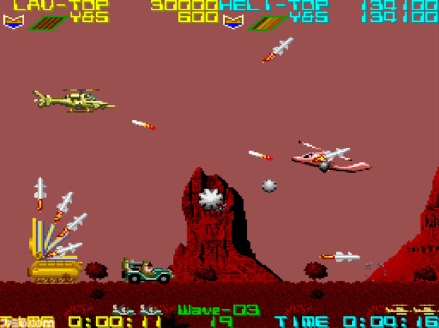 【アケアカ】『シルクワーム』Switch/PS4で2月1日配信。ヘリとジープ、2つの機体を駆使して攻略するシューティングゲーム