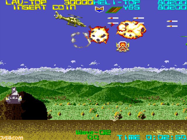 【アケアカ】『シルクワーム』Switch/PS4で2月1日配信。ヘリとジープ、2つの機体を駆使して攻略するシューティングゲーム