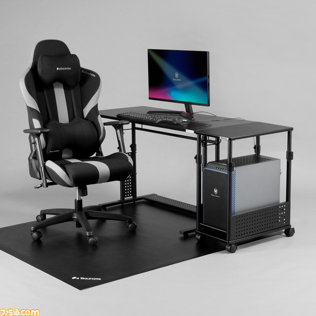 ミドルタワーPC対応の昇降式L字デスクが発売。PCをワゴンに格納したままメンテナンスできるオープンフレーム形状