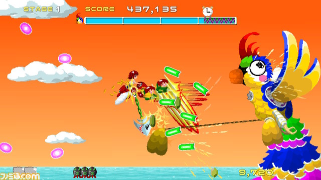 Switch版『モリシューター!のぞみ』が本日(2月1日)発売。モリを敵に撃ち込んで引っ張りながら戦う横スクロールシューティング