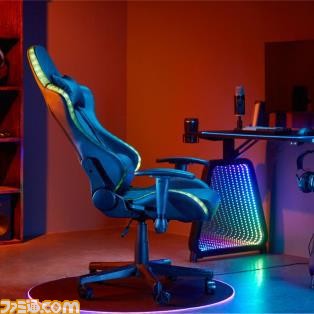LEDが多彩に足元で光るゲーミングインテリアが登場。チェアマット、ミラーゲーミングデスク、ゲーミングチェアが2月16日より発売