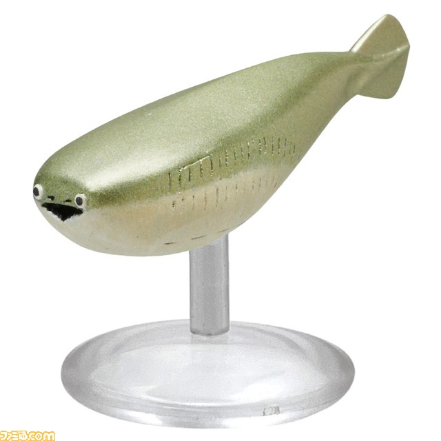 サカバンバスピスのミニチュアフィギュアがカプセルトイで発売。ノーマル、ブルー、グリーン、ピンクの4色を台座とボールチェーンの2タイプで展開