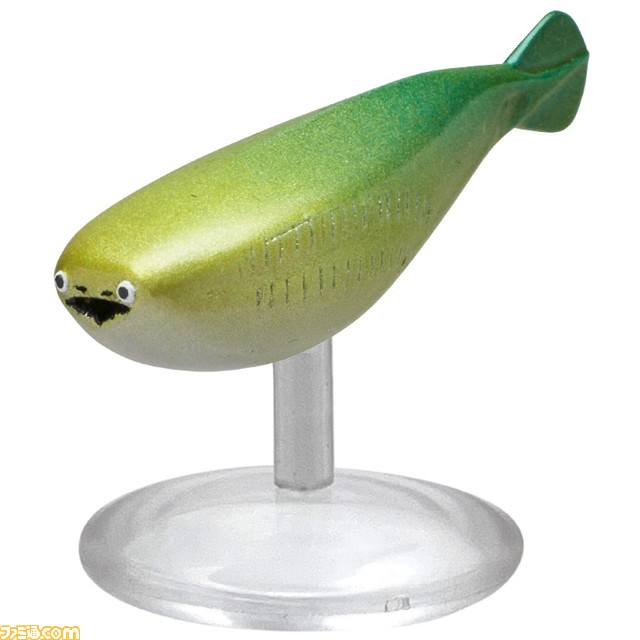 サカバンバスピスのミニチュアフィギュアがカプセルトイで発売。ノーマル、ブルー、グリーン、ピンクの4色を台座とボールチェーンの2タイプで展開