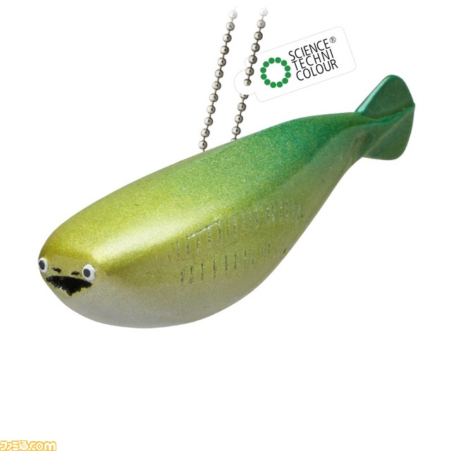 サカバンバスピスのミニチュアフィギュアがカプセルトイで発売。ノーマル、ブルー、グリーン、ピンクの4色を台座とボールチェーンの2タイプで展開