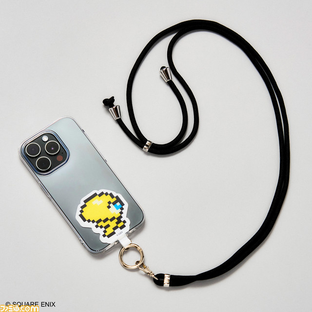 『サガ』スマホショルダーストラップが登場。せんせい、ひらめきマークのドット絵をデザイン。スクエニECサイトで予約受付中