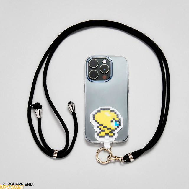 『サガ』スマホショルダーストラップが登場。せんせい、ひらめきマークのドット絵をデザイン。スクエニECサイトで予約受付中