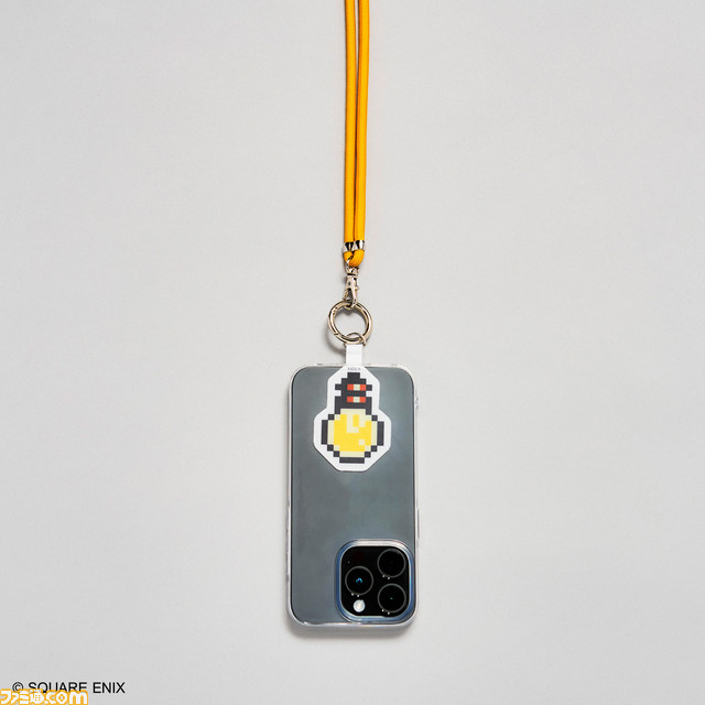 『サガ』スマホショルダーストラップが登場。せんせい、ひらめきマークのドット絵をデザイン。スクエニECサイトで予約受付中