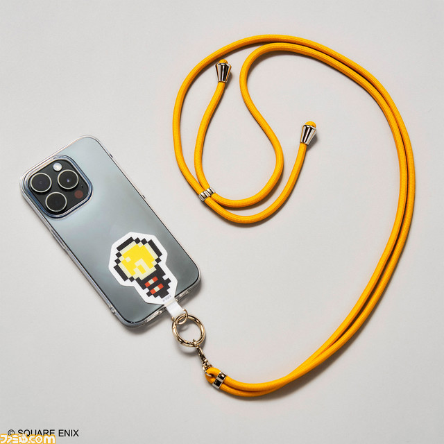 『サガ』スマホショルダーストラップが登場。せんせい、ひらめきマークのドット絵をデザイン。スクエニECサイトで予約受付中