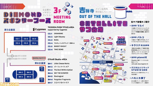 インディーゲームイベント“TOKYO INDIE GAMES SUMMIT 2024”会場内マップ、追加プログラムが公開。PS5などが当たるスタンプラリーが開催