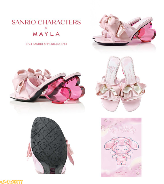 【サンリオ】クリオネをイメージしたハローキティやシナモロール、クロミなどのサンダルが3月4日17時より予約開始。ヒール部分はキュートなハート型