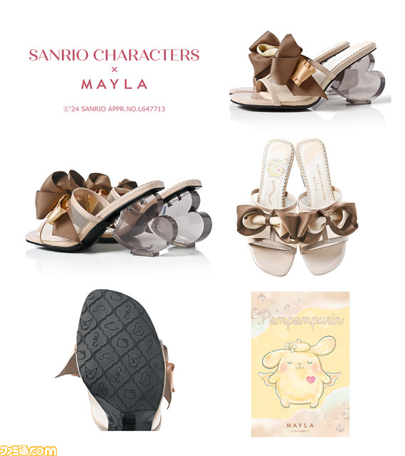 【サンリオ】クリオネをイメージしたハローキティやシナモロール、クロミなどのサンダルが3月4日17時より予約開始。ヒール部分はキュートなハート型