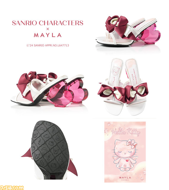 【サンリオ】クリオネをイメージしたハローキティやシナモロール、クロミなどのサンダルが3月4日17時より予約開始。ヒール部分はキュートなハート型