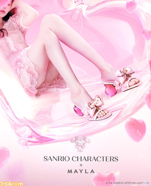 【サンリオ】クリオネをイメージしたハローキティやシナモロール、クロミなどのサンダルが3月4日17時より予約開始。ヒール部分はキュートなハート型