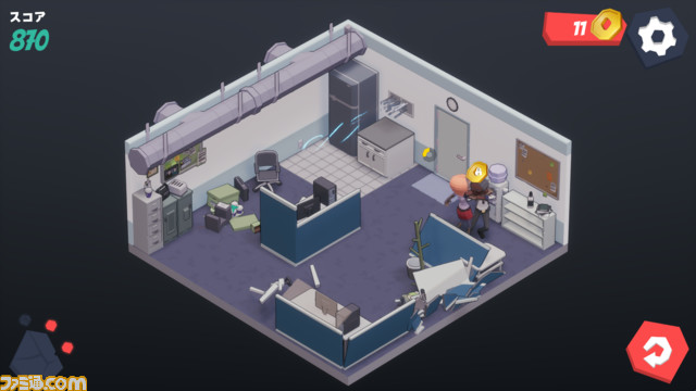 『Office Fight』サラリーマンの幽霊が、かつての仕事場をメチャクチャにする気分爽快アクションストラテジー【TOKYO INDIE GAMES SUMMIT 2024】
