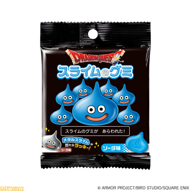 『ドラゴンクエスト』スライムがぷにぷに食感のグミに。関東の一部量販店やコンビニで本日(3/25)発売。メタルスライムのグミはハード食感