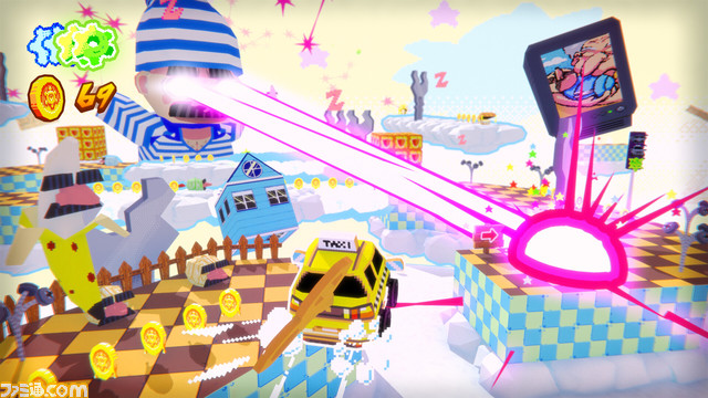 ニンテンドウ64風アクション『Yellow Taxi Goes Vroom』が4/10に配信開始。黄色いタクシーで縦横無尽に駆け回り、アイテムを集めよう