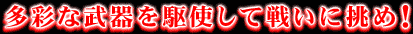 多彩な武器を駆使して戦いに挑め！