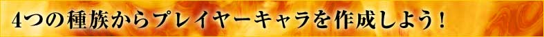 ４つの種族からプレイヤーキャラを作成しよう！