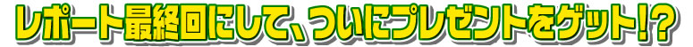 レポート最終回にして、ついにプレゼントをゲット！？