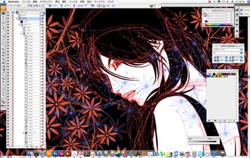たかなし しんさんの美麗なイラストはすべでMac上で行われる。