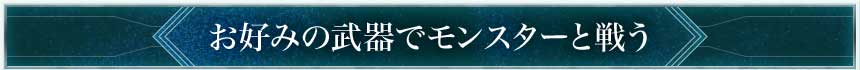 お好みの武器でモンスターと戦う