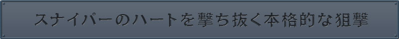 スナイパーのハートを撃ち抜く本格的な狙撃