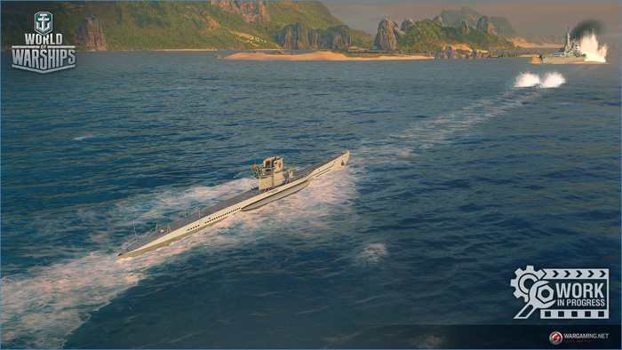 ホーミング性能を持った魚雷で敵艦を狙う