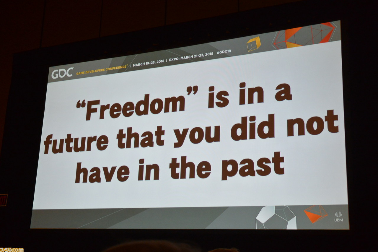 『NieR: Automata』“触った瞬間に楽しい”アクションへのアプローチと、ヨコオ氏の考える“ゲームの自由”、そして隠された密かな願い【GDC 2018】_13